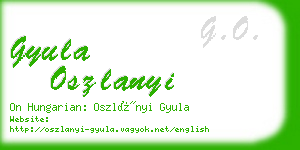 gyula oszlanyi business card